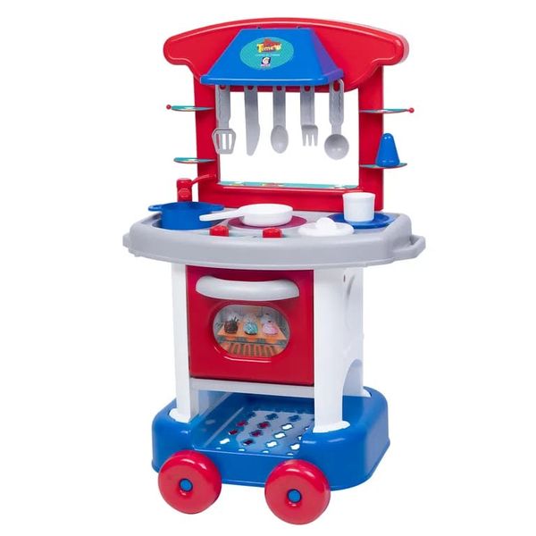 Conjunto de Cozinha Infantil - Play Time - Azul e Vermelho - Cotiplás COT2421
