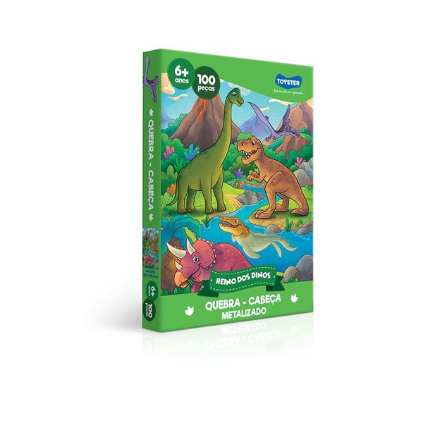 Quebra Cabeça - 100 Peças - Reino dos Dinos - Toyster TOYS2720