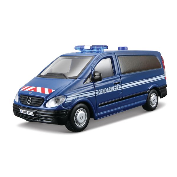 Miniatura - Carro - Mercedes Benz Vito - 1:50 - Bburago Emergency - AZUL BUR32009