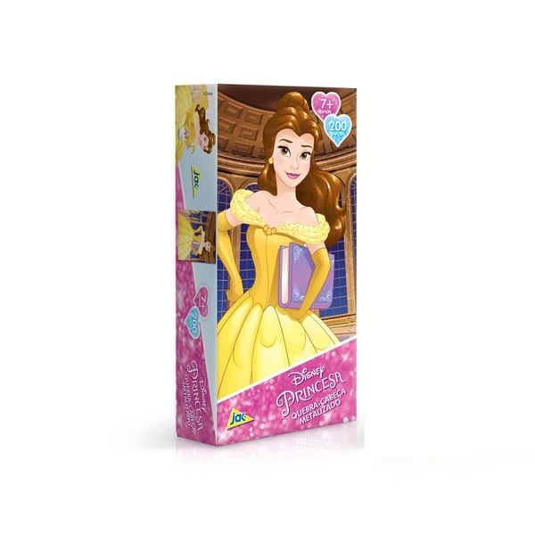 Quebra Cabeça Metalizado 200 peças Princesas Disney - Bela - Toyster Toyster