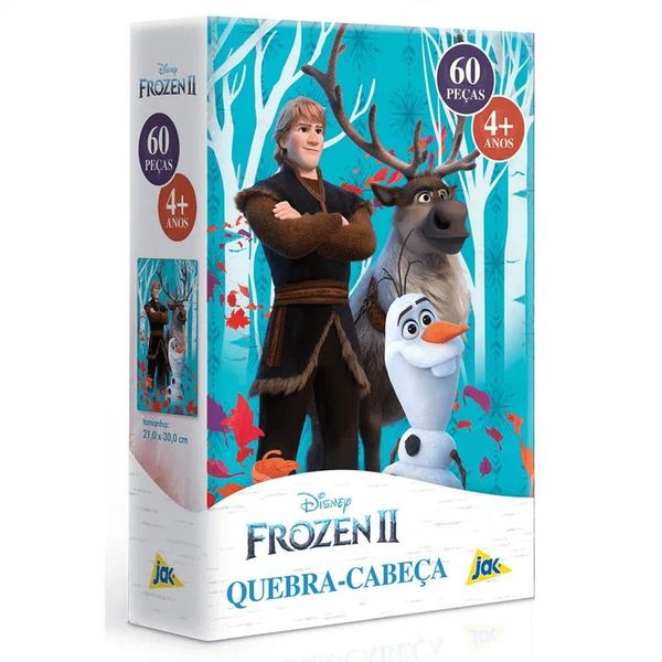 Quebra Cabeça - 60 Peças - Disney - Frozen II - Kristoff, Sven e Olaf - Toyster Toyster