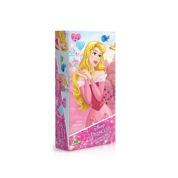 Quebra Cabeça Metalizado 200 peças Princesas Disney - Bela Adormecida - Toyster Toyster
