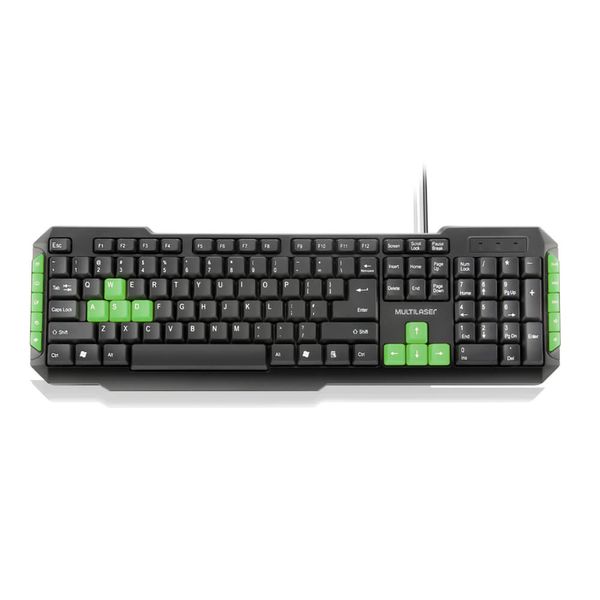 Teclado Gamer Com Hotkeys Multimidia Preto/Verde Multilaser - TC201 TC201 Teclado Gamer Com Hotkeys Multimidia Preto/Verde Multilaser - TC201 TC201