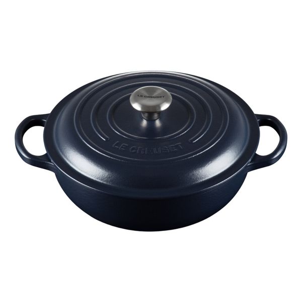 PANELA DE ENSOPADO LE CREUSET SIGNATURE EM FERRO FUNDIDO 22CM AZUL NAVY 21109225214430