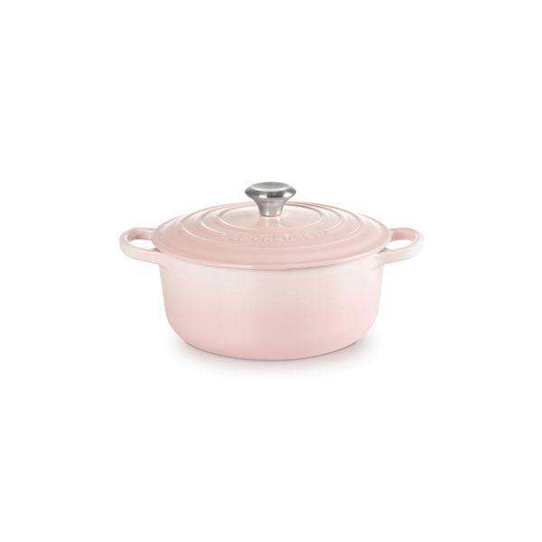 PANELA REDONDA LE CREUSET 20CM SIGNATURE FERRO ESMALTADO SHELL PINK 21177207774430