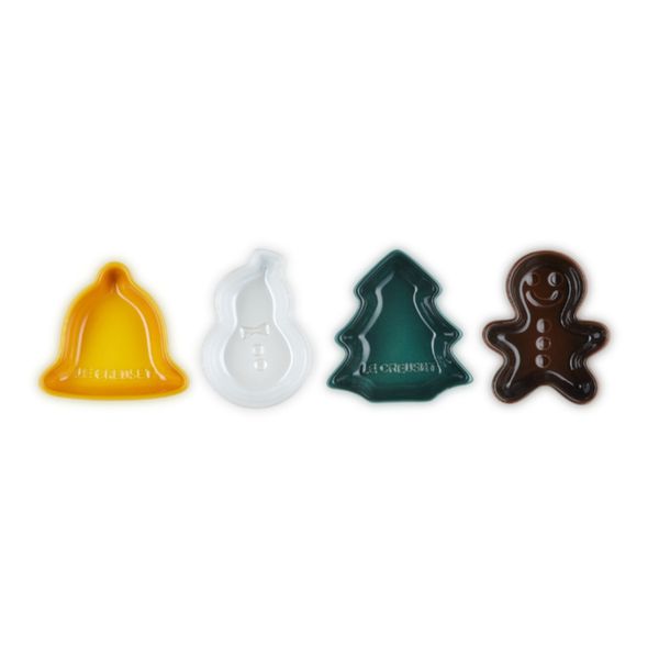 CONJUNTO LE CREUSET 4 MINI PRATOS NATAL EM CERÂMICA COLORIDO 69326002309014