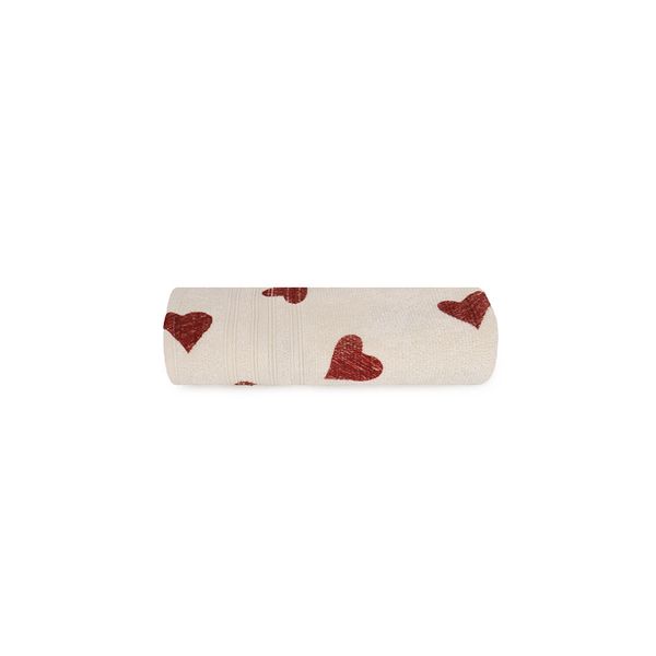 Toalha de Rosto Coracao Vermelho Estampa Bege Vienna 45x68cm