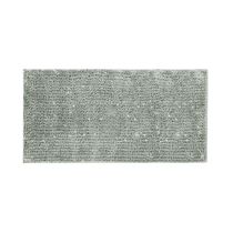 Tapete Antiderrapante Cinza Fio Prateado Banheiro 60x120cm