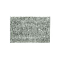 Tapete Antiderrapante Cinza Fio Prateado Banheiro 50x70cm