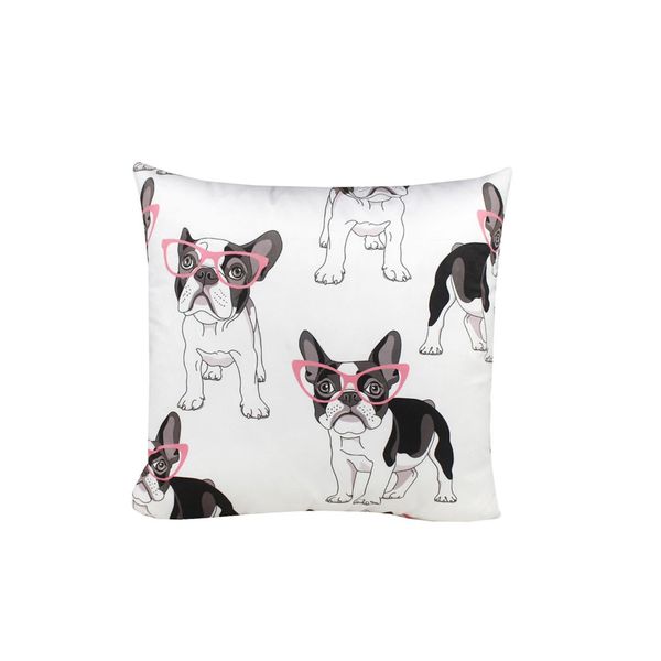 Almofada Estampada Dog Branco Rosa Cachorro Decorativa 45cm Almofada Estampada Dog Branco Rosa Cachorro Decorativa 45cm
