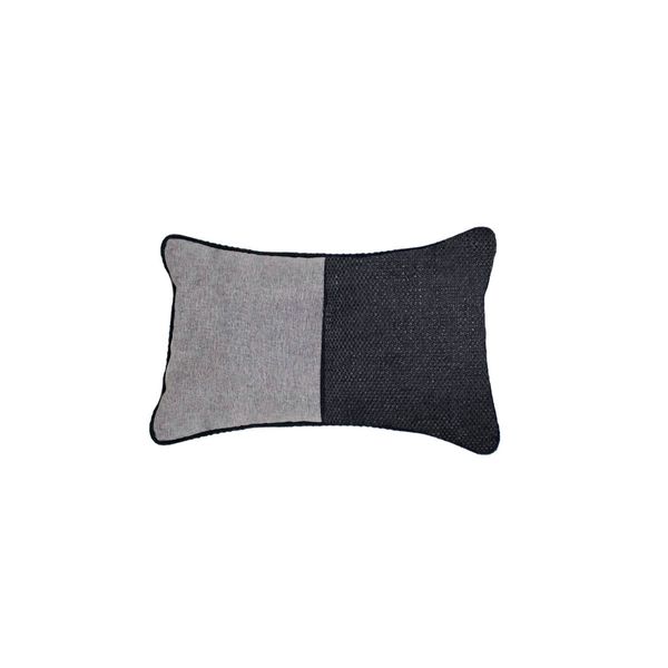 Almofada Baguete Rineira Preta Cinza Decorativa 50x30cm Almofada Baguete Rineira Preta Cinza Decorativa 50x30cm