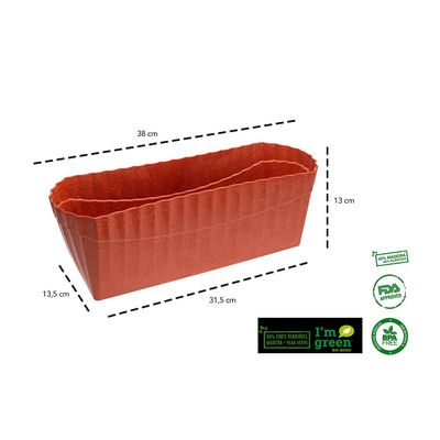 Vaso Floreira Terracota Marrom Coral Cachepot Plissado 1un