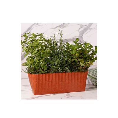 Vaso Floreira Terracota Marrom Coral Cachepot Plissado 1un