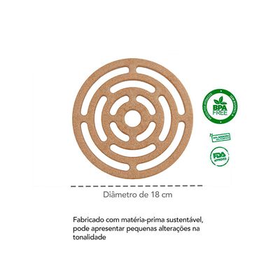 Descanso de Panela Aparador ECO Marrom Cerejeira 1un