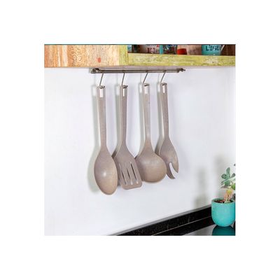 Concha Colher Espatula Utensílio Cozinha Suporte Cinza ECO 5un
