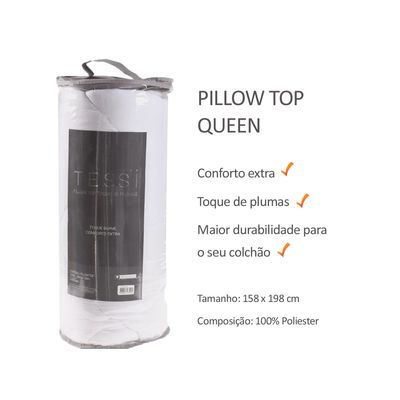 Capa Colchao Pillow Top QUEEN Toque Plumas Macio Branco 1un