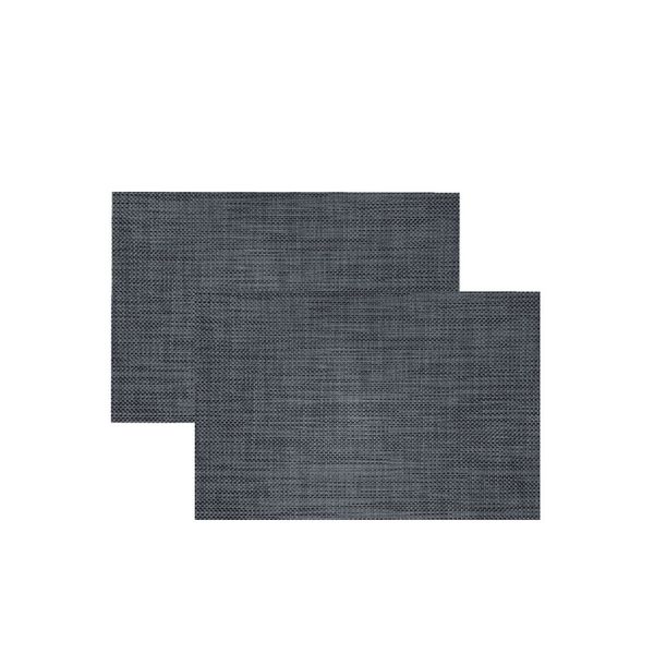 Jogo Americano Retangular Lugar Preto PVC Facil Limpar 4un