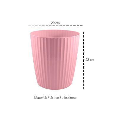 Vaso de Planta Rosa Cesto Horta Groove 22cm
