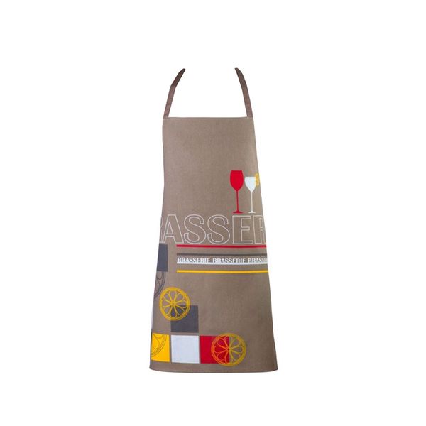 Avental Cozinha Brasserie Marrom Algodao 70x80cm