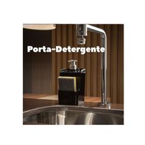 Porta Detergente Preto Dispenser Pia e Porta Esponja 500ml