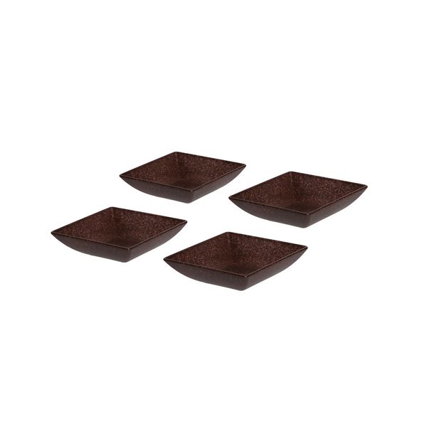 Tigela Quadrada Marrom Imbuia Mini Petisqueira ECO 4un