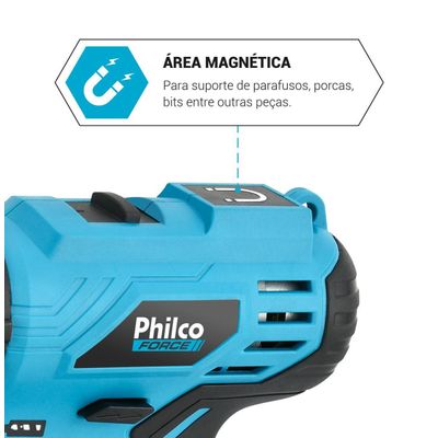 Parafusadeira Philco Force PPF120 3 em 1 1500RPM Bivolt