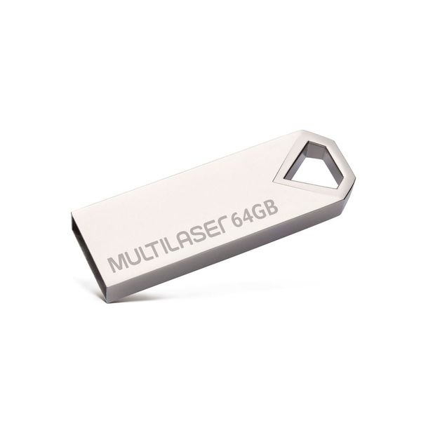Pen drive Multilaser Diamond 64GB USB 2.0 Metálico - PD852 PD852 Pen drive Multilaser Diamond 64GB USB 2.0 Metálico - PD852 PD852