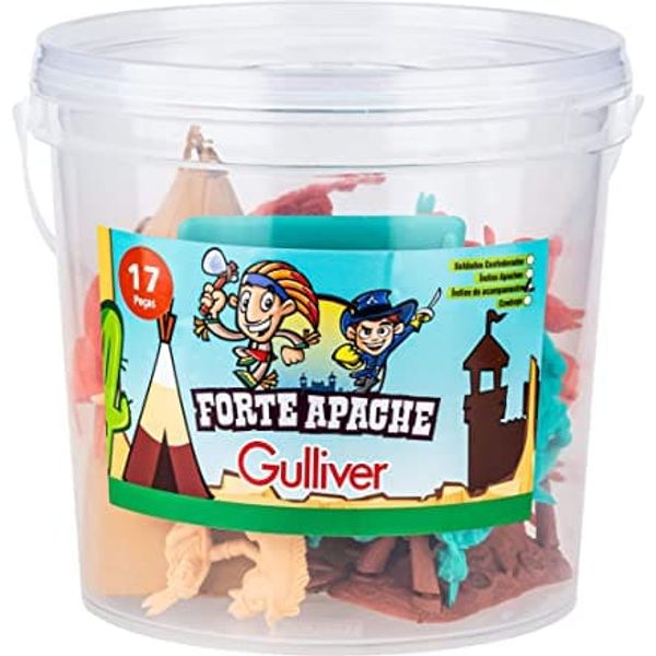 Balde com 17 peças - Acampamento - Linha Apache - Gulliver GUL0617 Balde com 17 peças - Acampamento - Linha Apache - Gulliver GUL0617