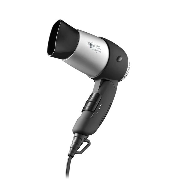 Secador de Cabelo Modelo Viagem Preto e Prata 1200W Bivolt - EB072 EB072 Secador de Cabelo Modelo Viagem Preto e Prata 1200W Bivolt - EB072 EB072