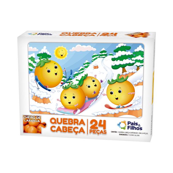 Quebra-Cabeça com Cheirinho de Fruta - 24 Peças - Laranja - Pais & Filhos PAIS0993