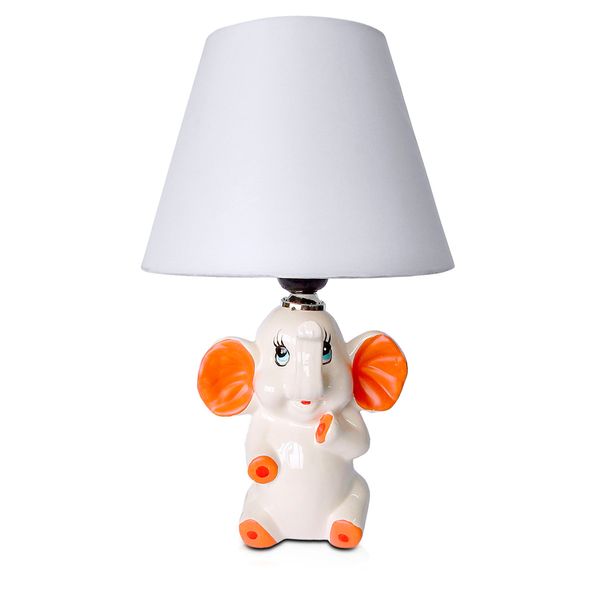 Abajur Infantil Elefante 31cm Base Ceramica E-27 Max 40w