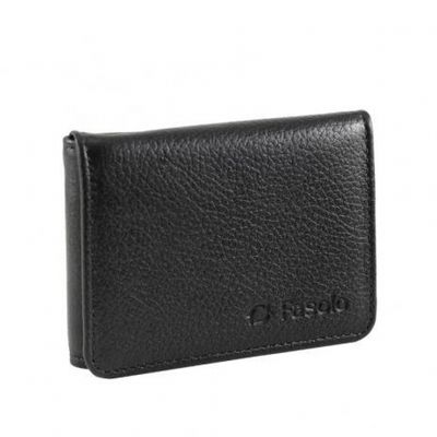 CARTEIRA COURO MASCULINA FASOLO "L" SLIM COMPACTA H010 PRETA