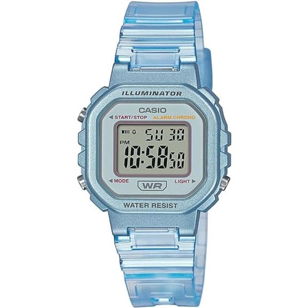 Relógio Casio Masculino Ref:La-20whs-2adf Infantil Digital Azul Translúcido