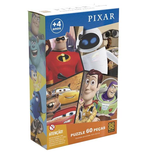 Quebra-Cabeça - 60 Peças - Pixar - Grow Grow Quebra-Cabeça - 60 Peças - Pixar - Grow Grow