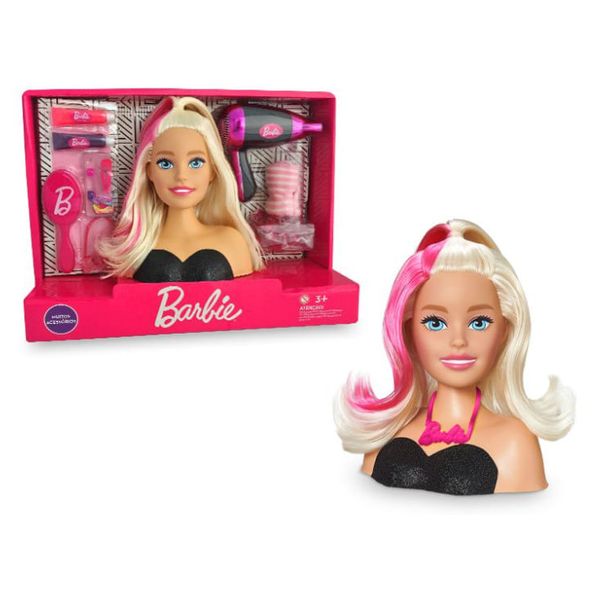 Busto com Acessórios - Barbie Styling Head Hair - Preto - Pupee PUP1264