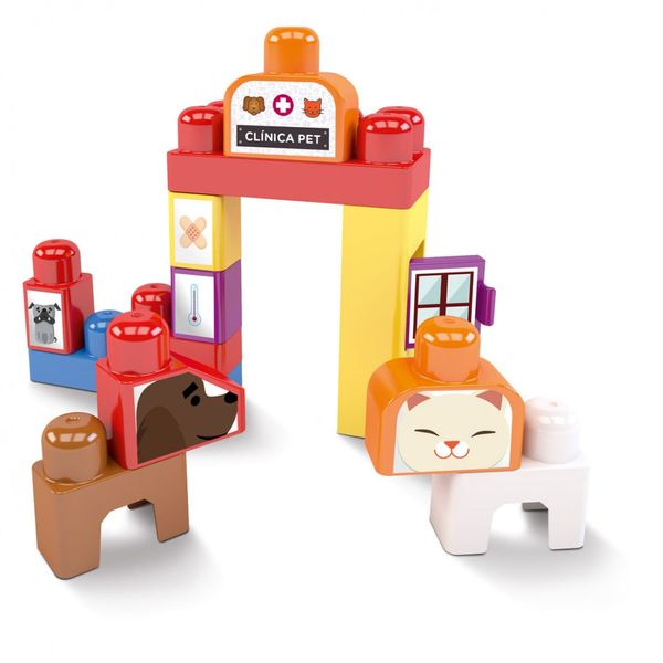 Blocos de Montar - 13 Peças - Clínica Pet da Blocolândia - Dismat MK373 Blocos de Montar - 13 Peças - Clínica Pet da Blocolândia - Dismat MK373