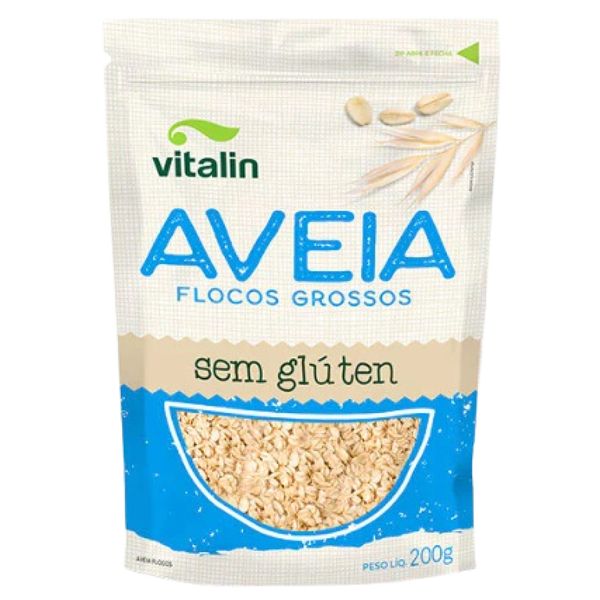 Aveia em Flocos Grossos Sem Glúten Vitalin 200g