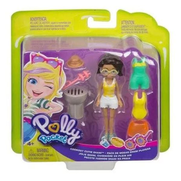 Boneca e Acessórios - Polly Pocket - Conjunto Fashion Pequeno - PAC SHANI NA PRAIA Mattel