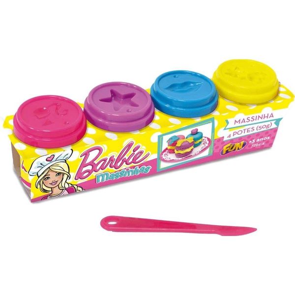 Massa de Modelar - Barbie - Conjunto 4 Potes - FUN 72944 Massa de Modelar - Barbie - Conjunto 4 Potes - FUN 72944