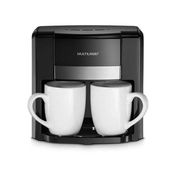 Cafeteira Elétrica com 2 Xícaras + Colher Dosadora e Filtro Permanente Preta 220V - Multilaser Preto / 220V