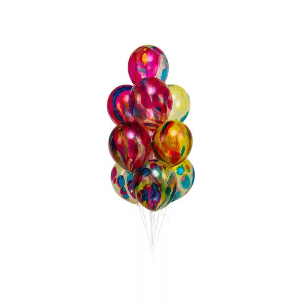 Balão Confete 12" Tie Dye com 10 Unidades Translucido Regina
