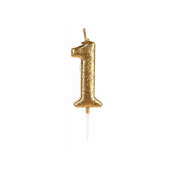 Vela Pequena Silver Glitter Dourado 1
