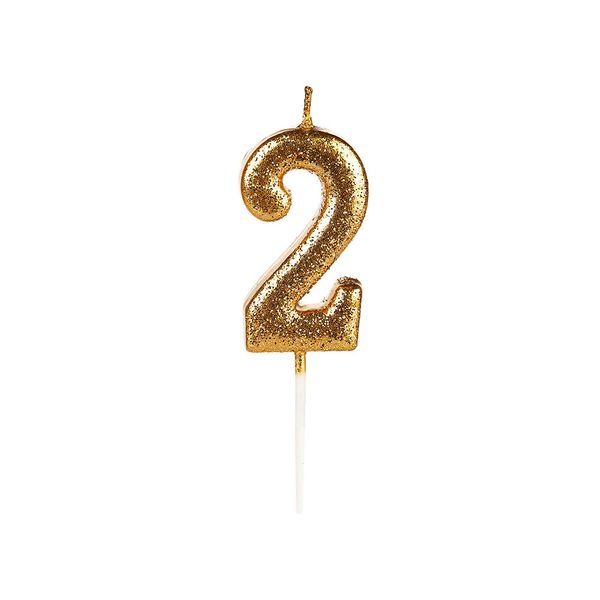 Vela Pequena Silver Glitter Dourado 2
