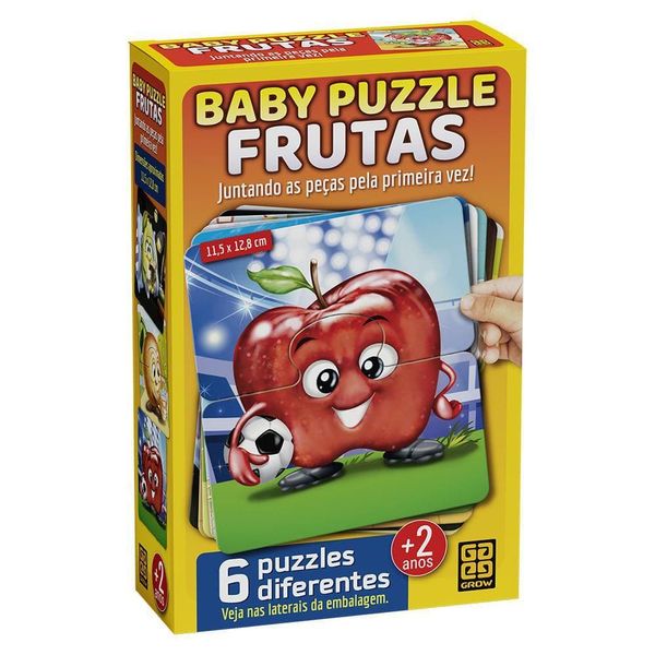 Quebra-cabeça Baby Puzzle Frutas 6 puzzles GROW04033