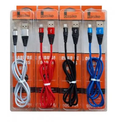 Cabos de Dados Basike 1M V8 2.4A Nylon ultra resistente 5826