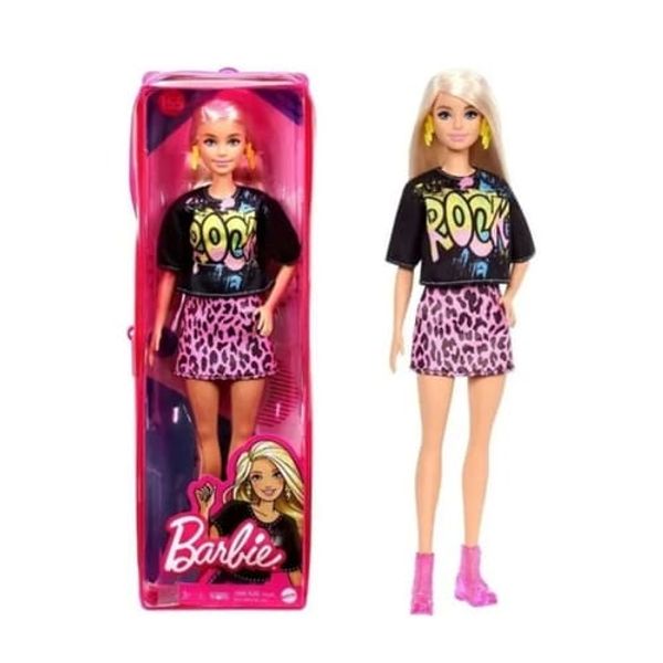 Barbie Fashionista - BLUSA PRETA SAIA ROSA FBR37 Barbie Fashionista - BLUSA PRETA SAIA ROSA FBR37
