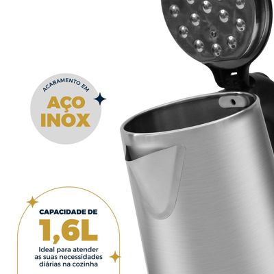 Chaleira Elétrica Britânia 1,6L 1500W Base 360° BCHE01 220V