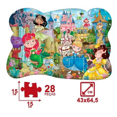 Quebra-Cabeça - 28 Peças Gigantes - Princesas - Pais e Filhos