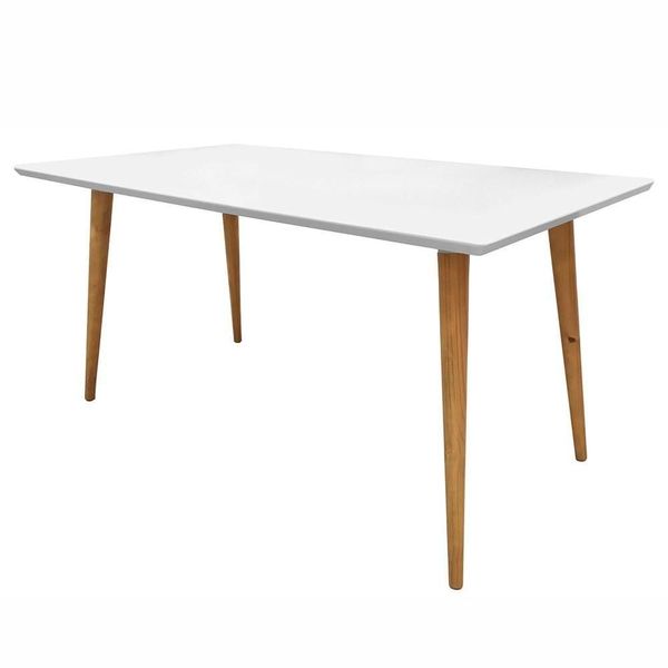 Mesa De Jantar Retangular 160cm 6 Lugares Veneza C14 Branco