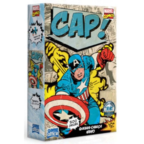 Quebra Cabeça - 500 Peças Nano - Marvel - Comics - Capitão América - Toyster Toyster